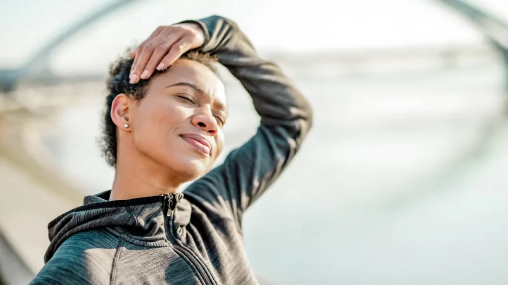 Women Stretching Stiff Neck